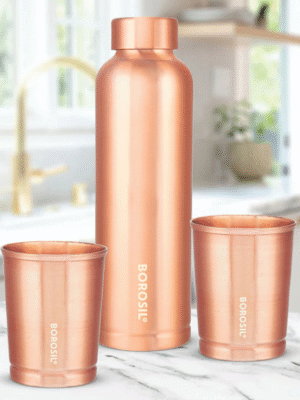 Eco Copper Bottle & Glass Set