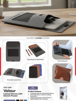 Velour Laptop Sleeves with Stretch Pocket