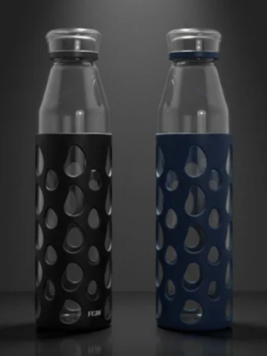 Bubble Borosilicate Glass Bottle with Silicone Sleeve