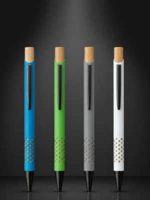 Penna Metal Pen with Bamboo Top