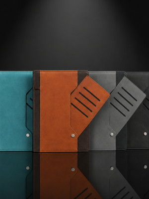 The Guide Leatherette Notebook with Pull-Out Cards Pocket