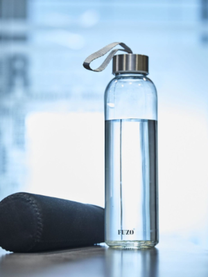 Wave Glass Bottle with Sleeve